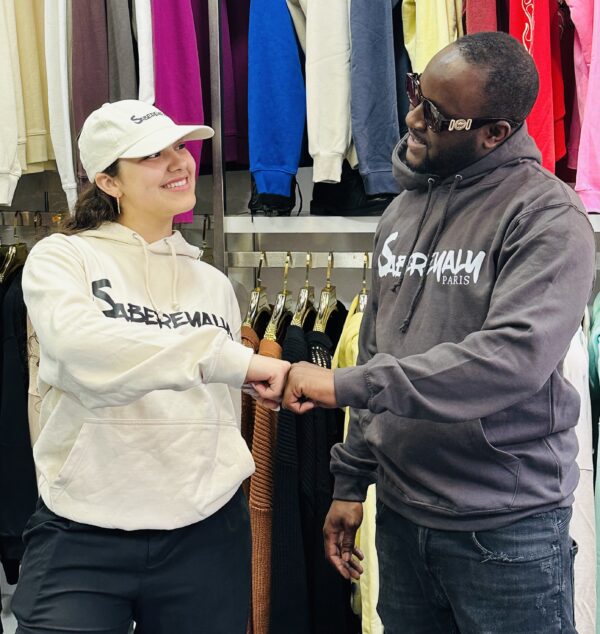 Sweat standard beige et gris HF